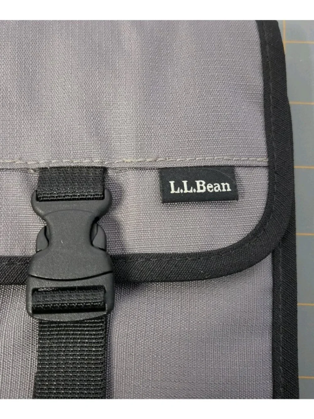 L.L. Bean Travel Neck Wallet w/Zippered Pockets & Buckle Closure Crossbody Grey